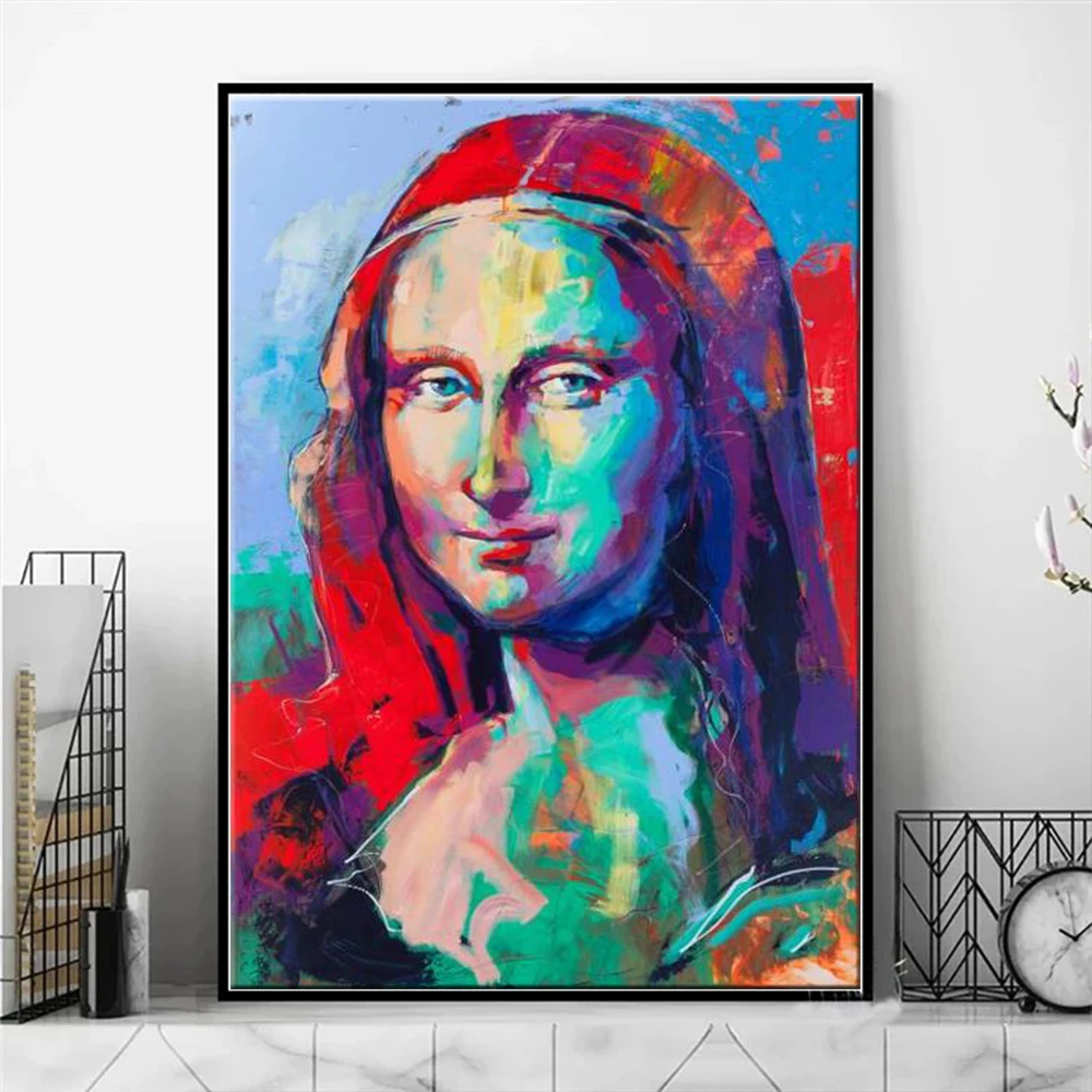 

Abstract Mona Lisa Wall Art Painting Gift Posters and Prints Canvas Painting Cuadros Living Room Decoration Wall Paintings