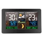 Цветная Метеостанция FanJu с USB-зарядкой, часы с монитором погоды, комнатный и уличный датчик температуры и влажности