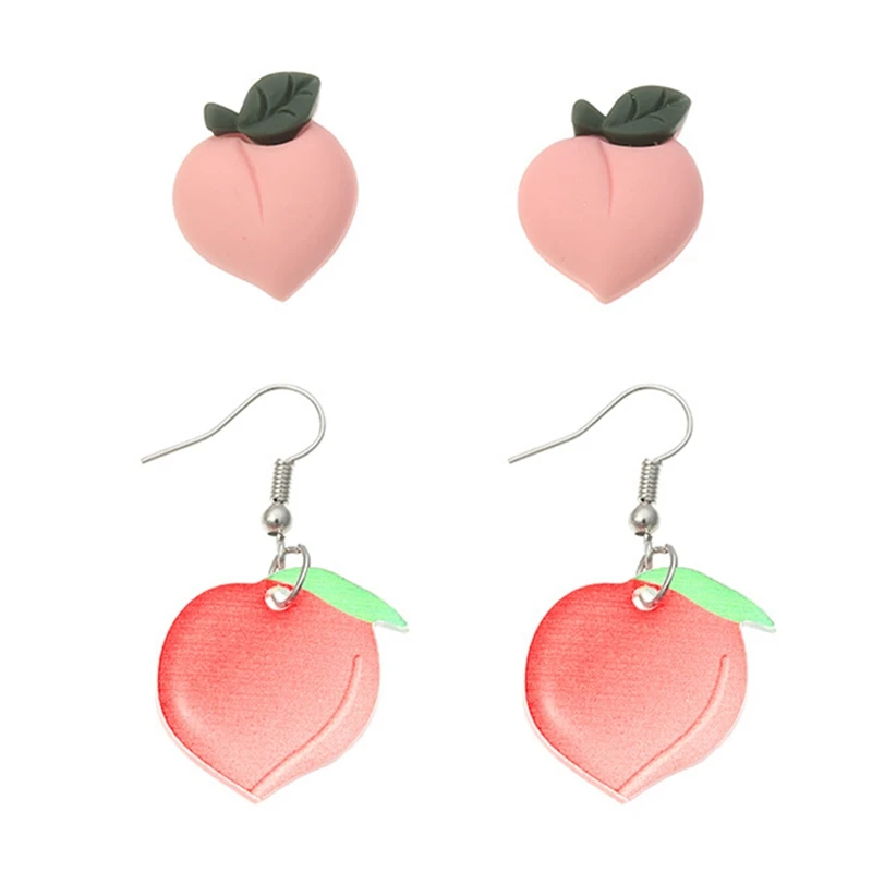 Новые модные милые серьги гвоздики в форме фруктов Милые украшения виде цветов