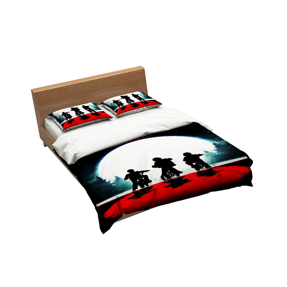 

3D Anime Printed Pillowcases Bedding Set Queen King Size Dropshipping Boy gift Movie cartoon QUEEN KING SIZE