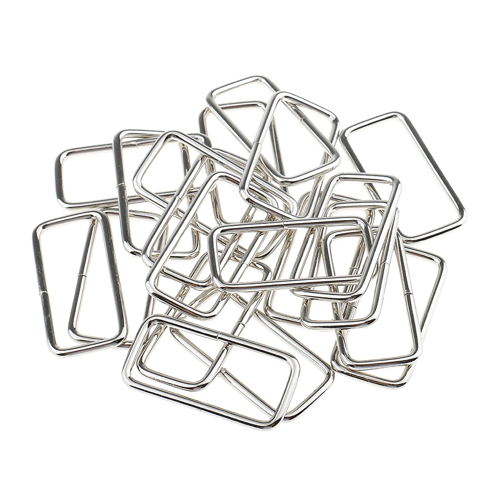 

20 Pieces High Quality Metal Square Buckle Bag Strap Connector for DIY Purse Making Crafts, Durable