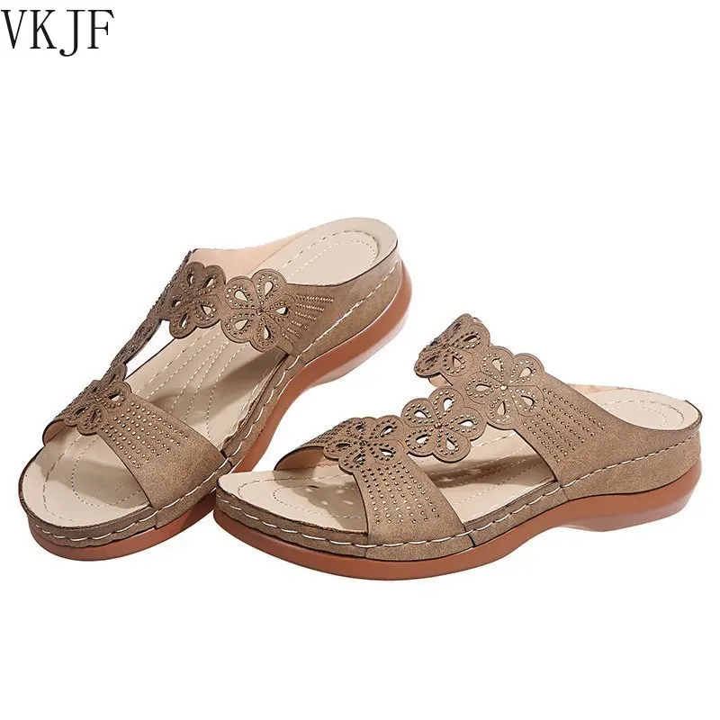 

Women Sandals Ladies Shoes Woman Sandals Slip On Women's Hollow Soild Color Sandal Women Open Toes Female Slides Shoes