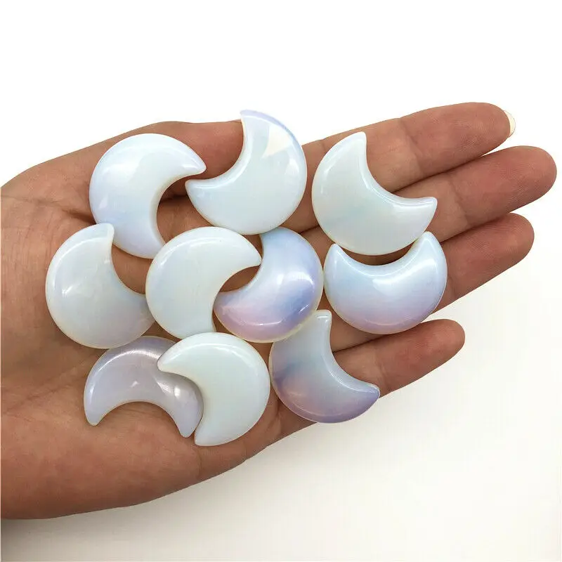 Милые белые бриллианты в форме полумесяца полированные камни лечебные украшения