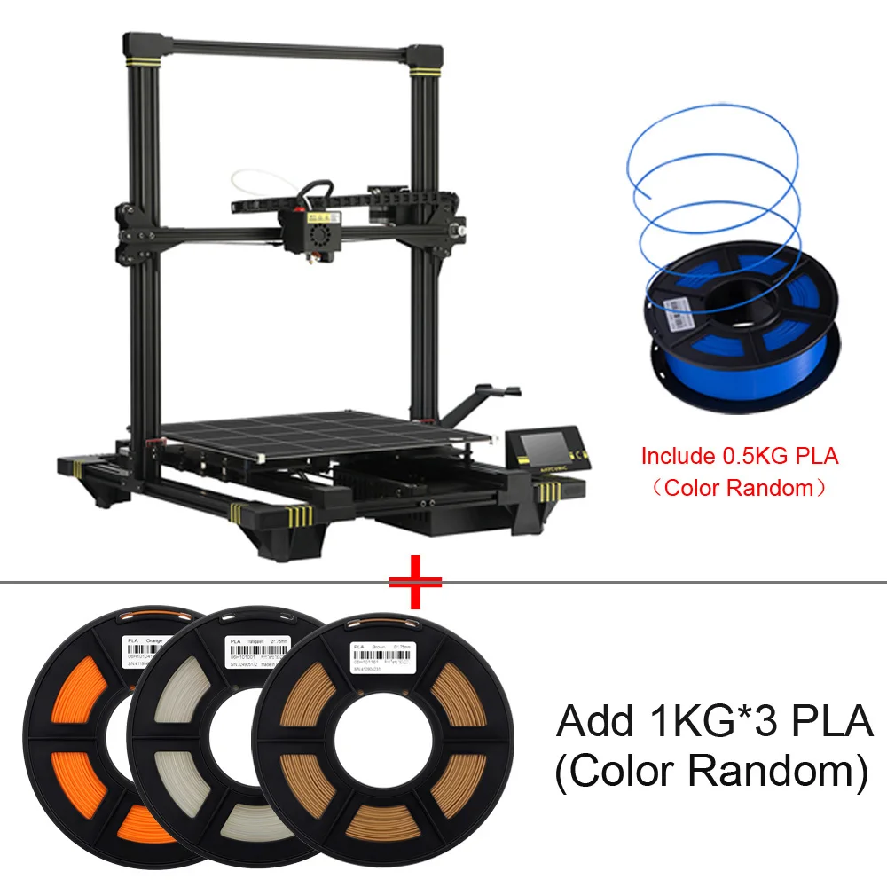 Chiron Add 3kg ANYCUBIC Chiron 3d принтер с зажимами огромный объем сборки автоматическое выравнивание PLA нити FDM 3d принтер impressora 3d - Цвет: Chiron Add 3kg