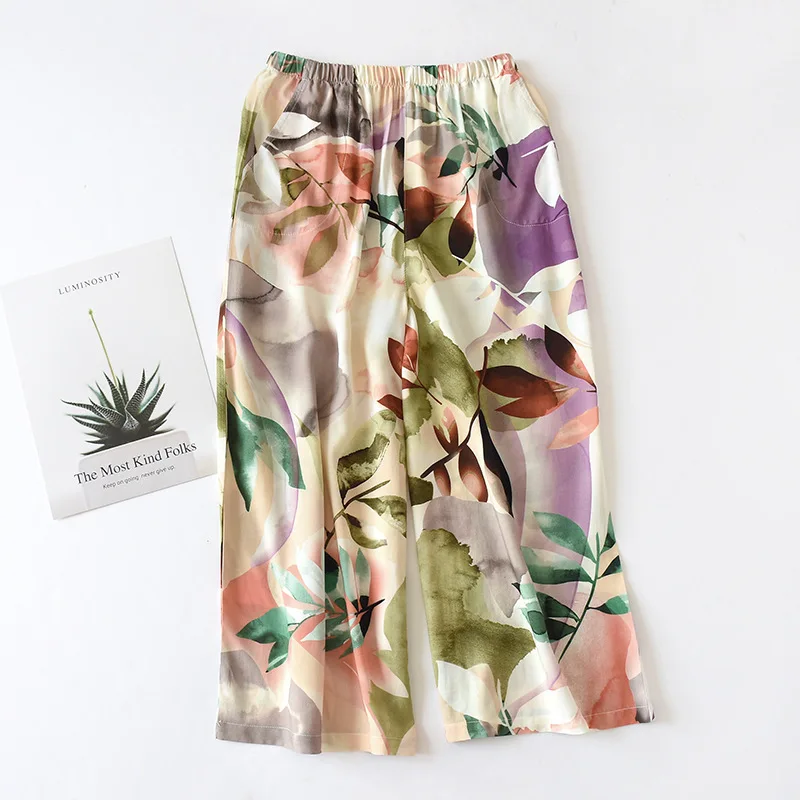 Женские пижамные штаны повседневные с принтом одежда для сна женская отдыха