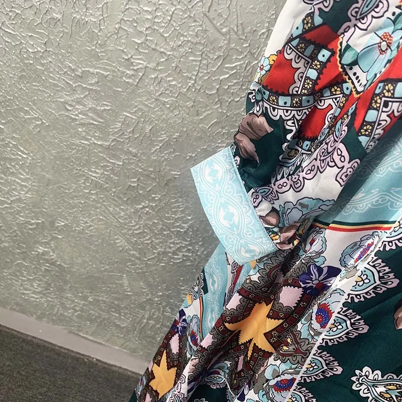 

African Dashiki Dress Print Silk Hijab Abaya Bohemia Bandage Bazin Vintage Vestido Robe Gowns Africa Clothes Sexy Lady Party