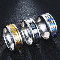 3 colors hot sale stainless steel punk rings for men women skull male finger vintage ring black fashion jewelry birthday gift