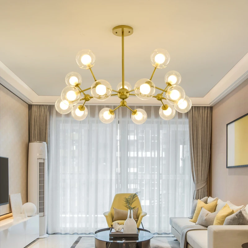 Современная золотистая черная светодиодная люстра потолочные светильники с 9/12/15