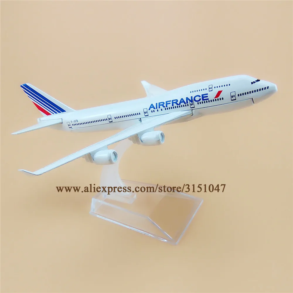 

Alloy Metal Air France B747 Airlines Airplane Model AirFrance Boeing 747 Airways Plane Model Stand Aircraft Kids Gifts 16cm