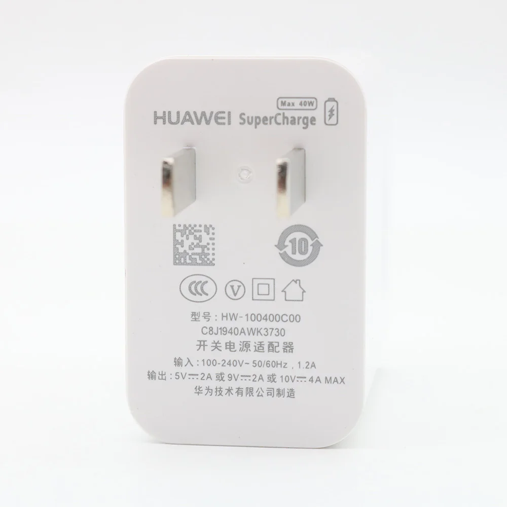 Зарядное устройство для Huawei Mate 30 Pro оригинальное быстрое зарядное 40 Вт Usb адаптер