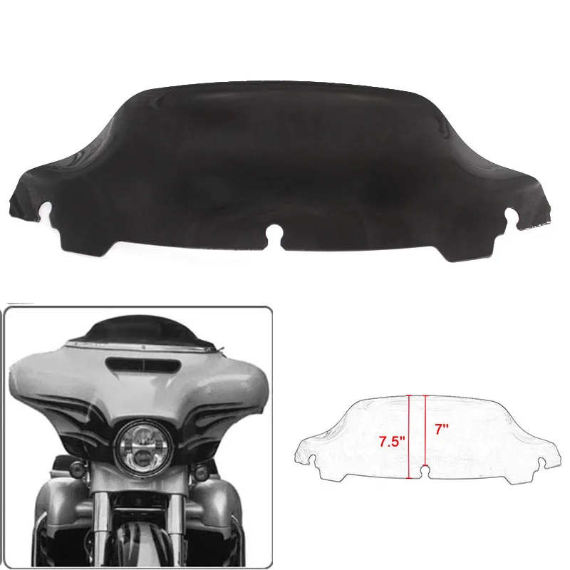 

Motorcycle 7" Black/Smoke /Clear Windshield Fairing Windscreen For Harley Touring Electra Street Glide FLHX FLHT 2014-2020