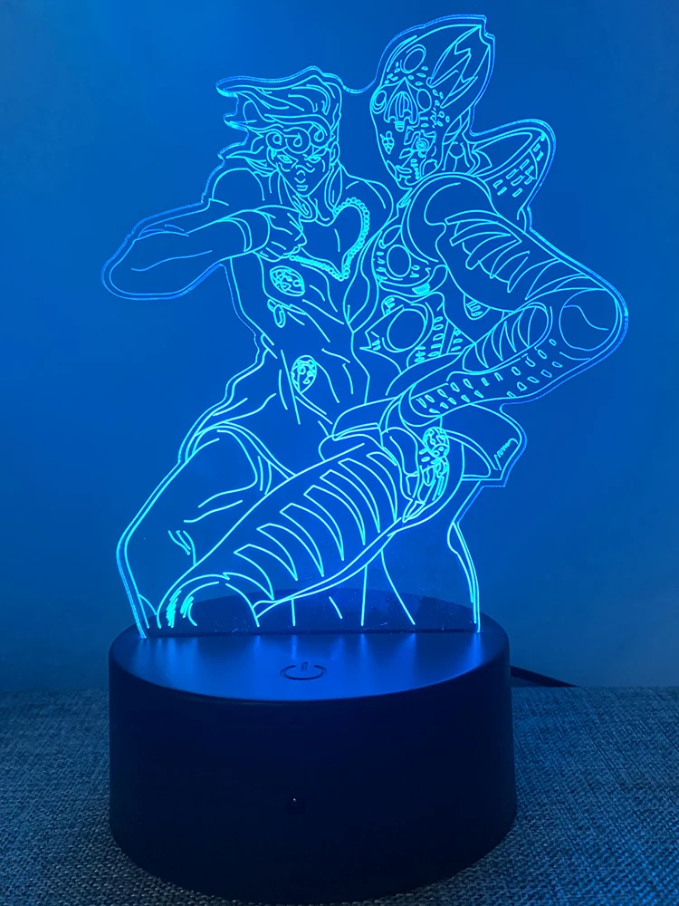 

3d Светодиодная лампа JoJo невероятные приключения, ночник для спальни, манги, аниме-фигурка, декор для портретной комнаты, ночник