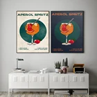 Винтажный стильный аперол Spritz печать постер коктейль рецепт Картина на холсте бар клуб настенное Искусство ретро спиртовые картины кухонный Декор