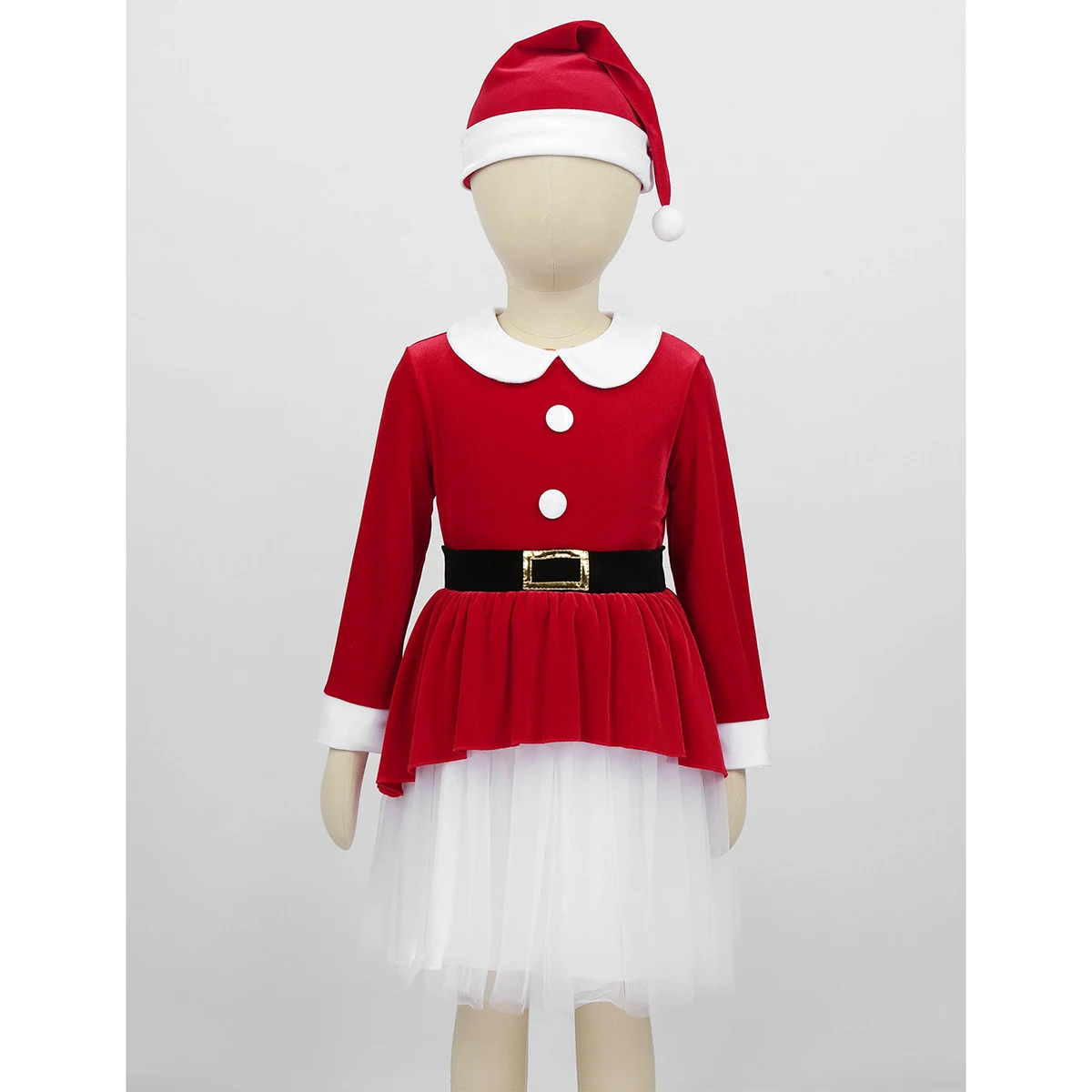 Детский костюм Санта-Клауса для девочек одежда косплея на Рождество мягкий