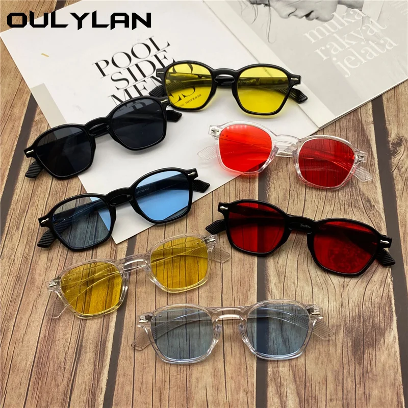 Oulylan Classic Round Sunglasses Women Luxury Vintage Yellow Red Sun Glasses for Men Retro Driver Goggles Shades UV400 Ladies images - 6