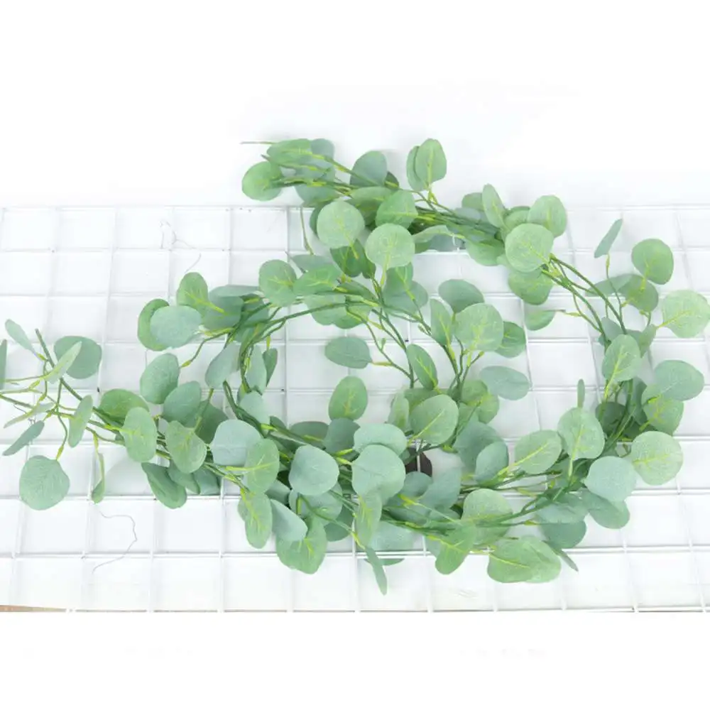 

2PCS Simulation Plant Money Leaf Decoration Plastic Silk Flower Plant Leaf 210cm