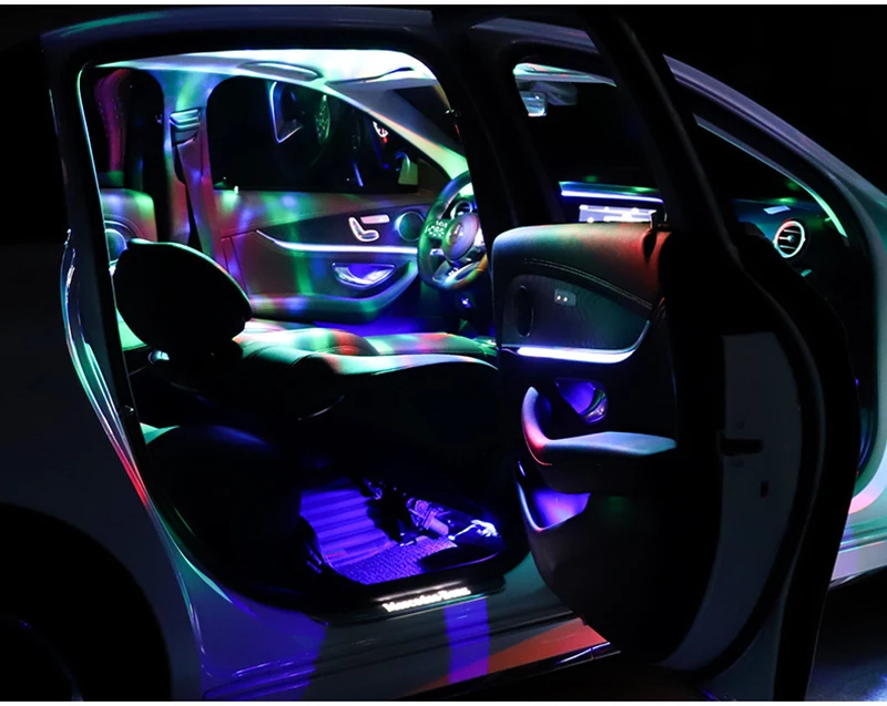 Автомобильная светодиодная автомобильная лампа USB окружающий светильник DJ RGB