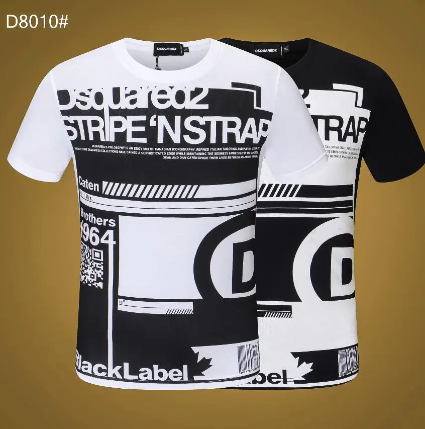 

New 1964 Dsquared2 letter print round neck short sleeve, men's and women's cotton T-shirt D8010