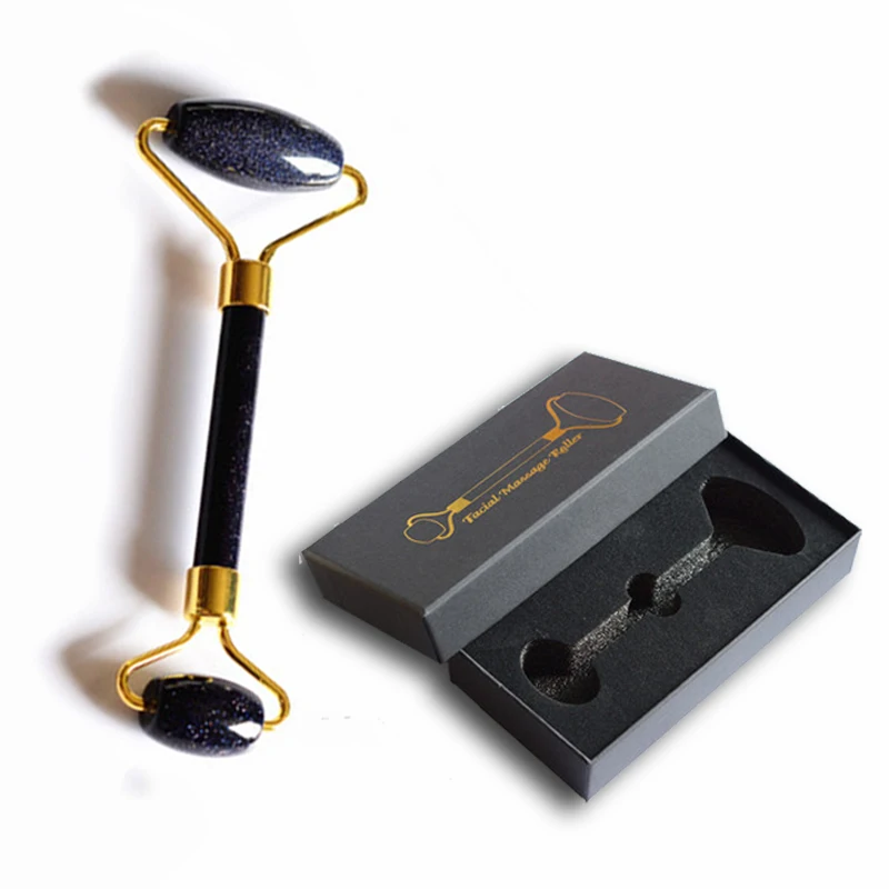 Ролик для лица темно синего кварца из нефрита натуральный камень