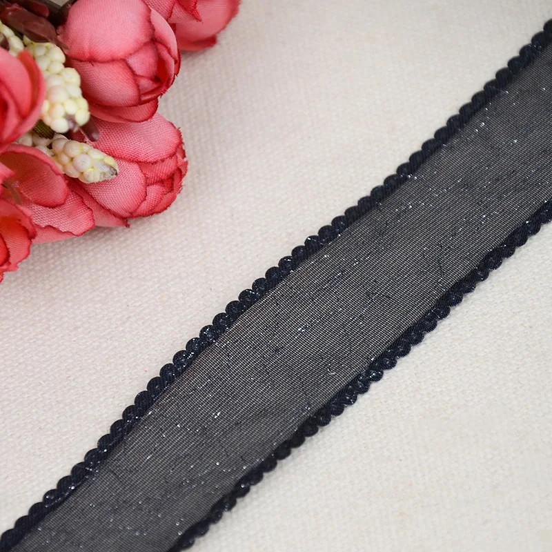 20 ярдов 25 мм атласная лента из органзы для края золотого и серебряного цвета