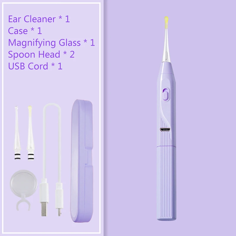 

Ear Cleaning Tool Ear Picker with Light Ear Cleaner Wax Removal Baby Kids USB Rechargeable Spiral Ear Wax Remover