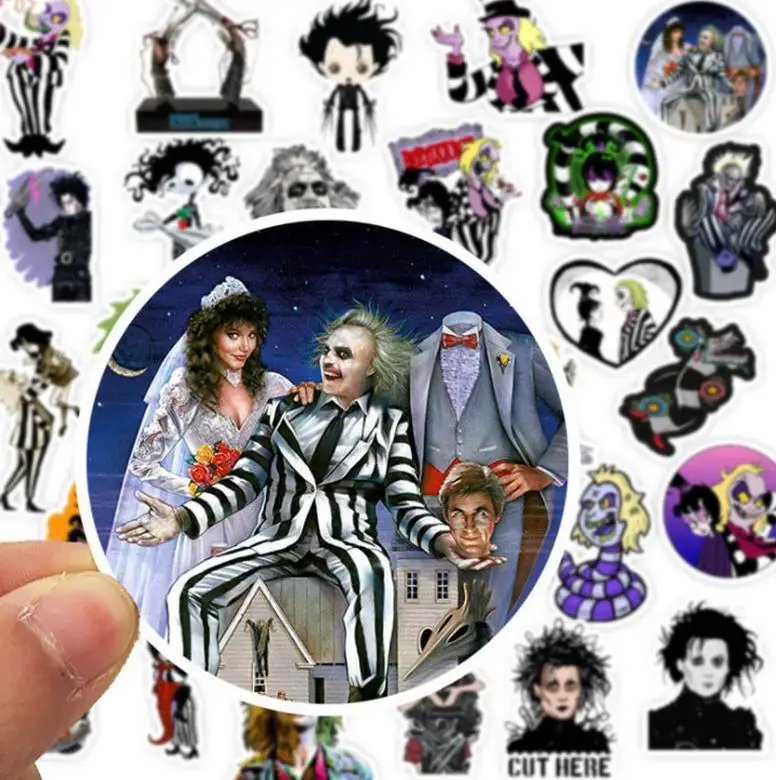 103050pcs tim burton film series sticker school student diary hand ledger stationery mobile phone guitar decoration kids free global shipping