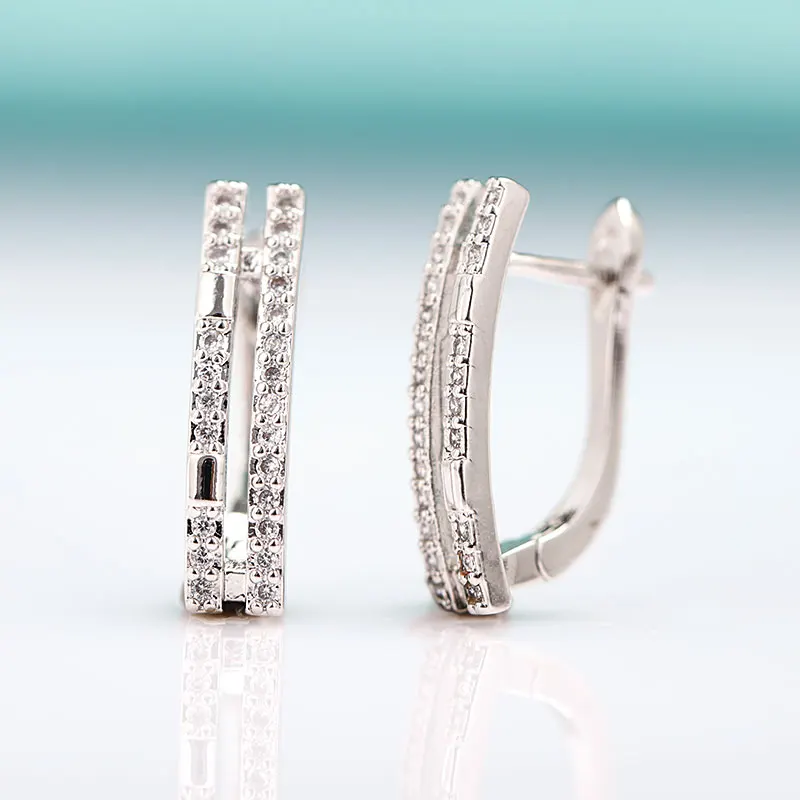 silver MAIKALE, новинка, кубический цирконий, геометрической формы, простые серьги-гвоздики для женщин, хорошее ювелирное изделие, розовое золото, для свадебной вечеринки, изысканное ювелирное изделие, подарок - Окраска металла: silver
