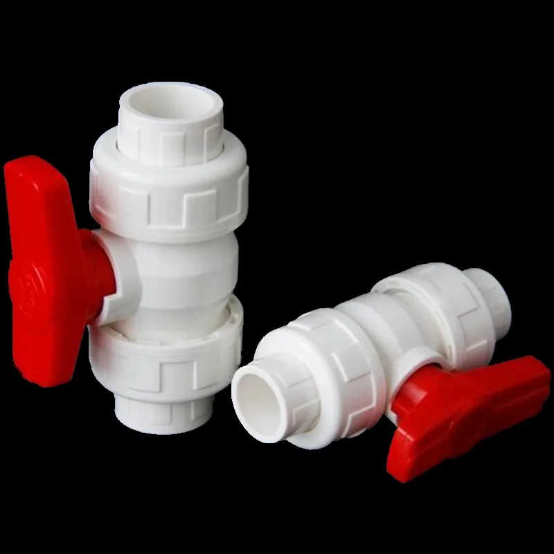 

1pc PVC Ball Valve Inner Diameter 20-75mm Garden PVC Valve High Quality White/Grey UPVC Connectors for Pipe Connection