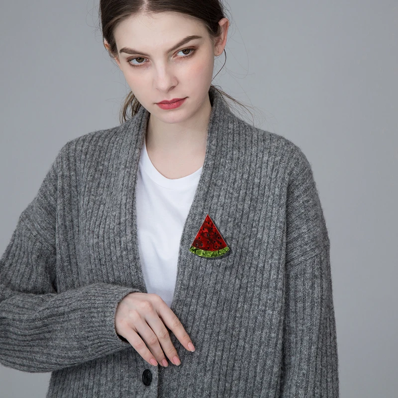 Blucome повседневные Арбузные Броши акриловые заколки фруктовые украшения для