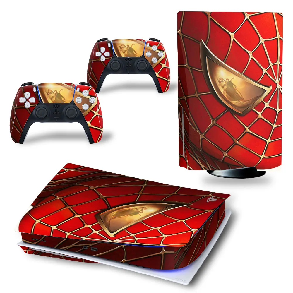 Наклейка на диск Marvel Железный человек PS5 для консоли PlayStation 5 и 2 контроллеров