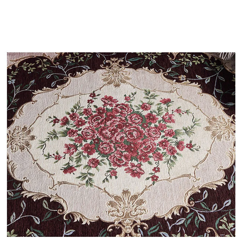 

American Style Parlor Flower Rugs Jacquard Carpet Living Room Bedroom Washable Persian Rug Kitchen Rug Door Mat Home Decor