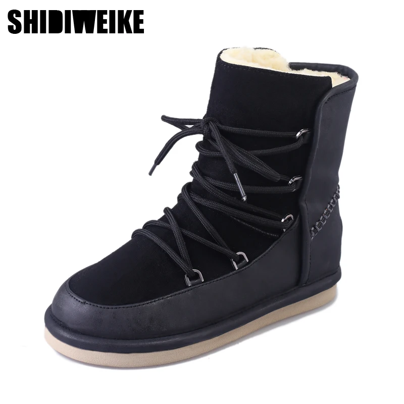 Женские ботинки модные зимние женские замшевые ботильоны botas mujer с плюшевой