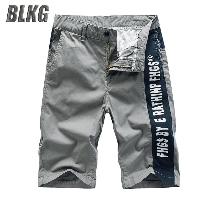 Шорты карго мужские с принтом повседневные Прямые хлопковые Бермуды до колена