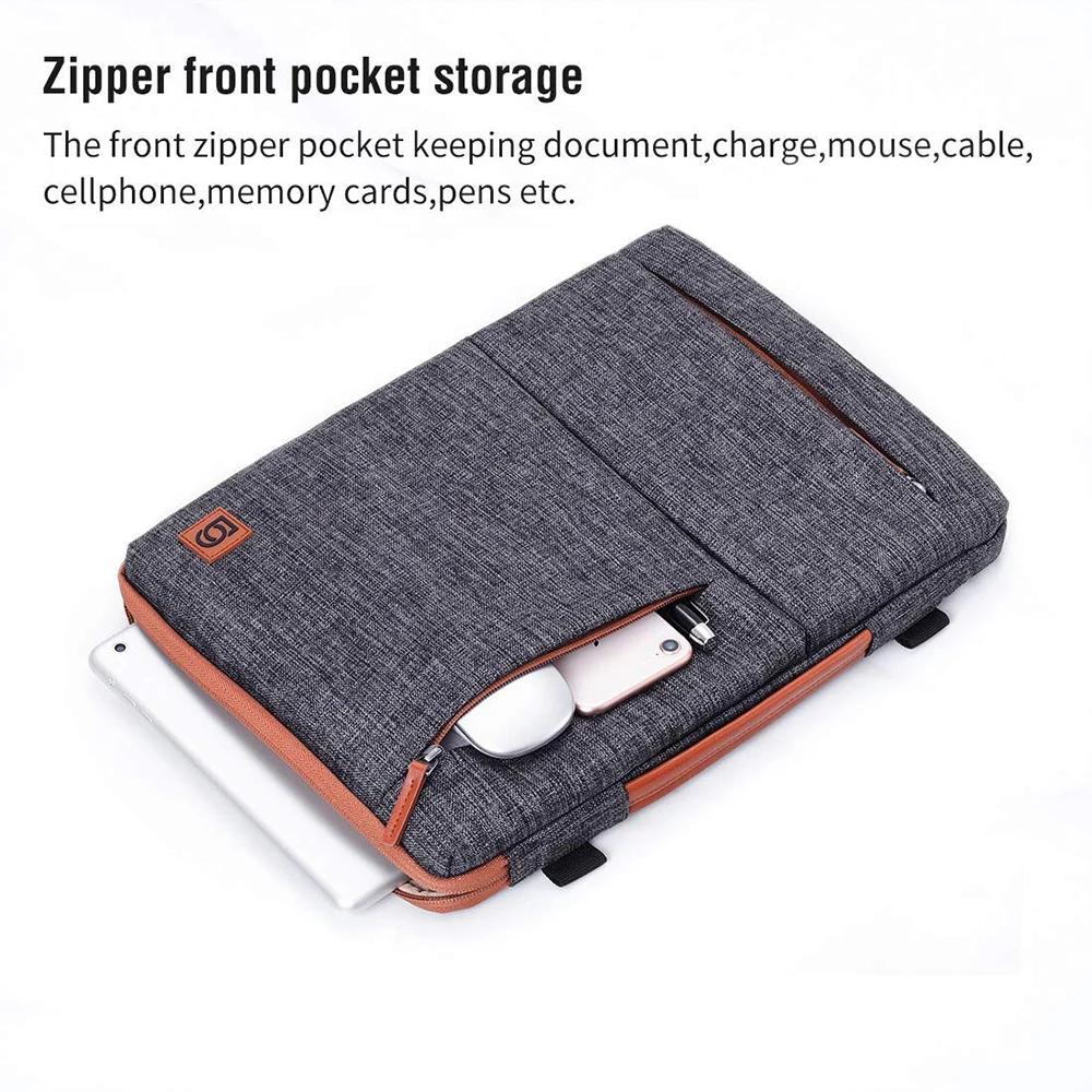 multi use strap laptop sleeve bag with 2 handle for 10 13 14 15 6 17 inch laptop shockproof computer notebook baggrey free global shipping