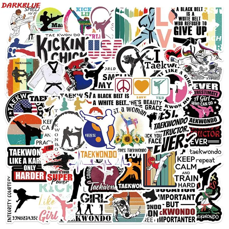 

10/30/50PCS Chinese Kung Fu Fan Stickers Cartoon Stickers For Bike Travel Luggage Guitar Laptop Fridge