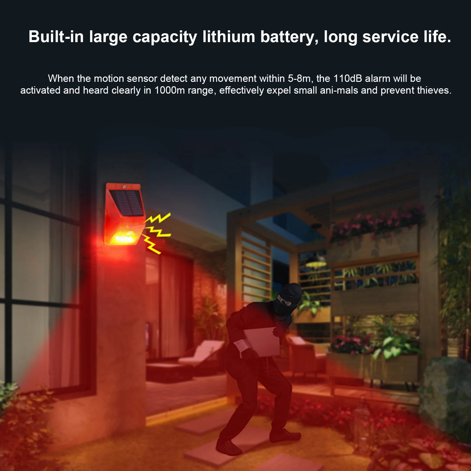 Ламсветильник-Стробоскоп с датчиком движения дБ водонепроницаемая |