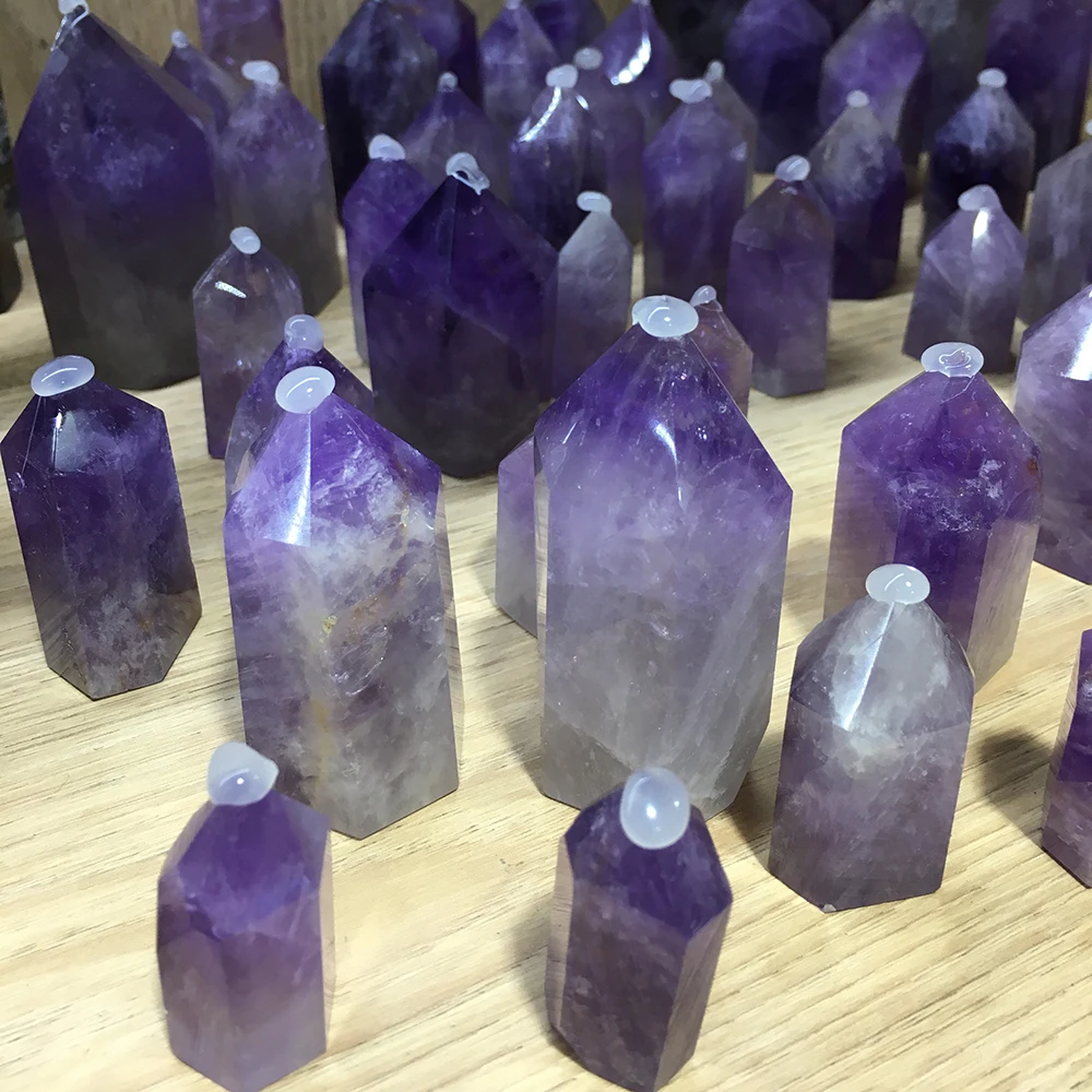 1 шт. натуральный кристалл Аметист маленькая колонна сверло для дома гостиной