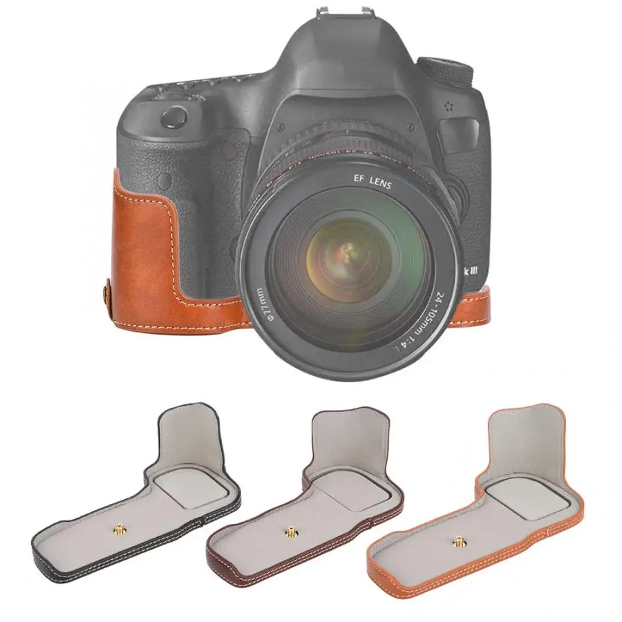 Портативный чехол из искусственной кожи для камеры полукорпус камер Canon 5D4 с