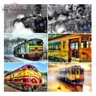 Поезд 5D алмазная живопись, бриллиантовая картина, полная квадратная круглая вышивка, алмазная вышивка, Набор для вышивки крестиком, хобби и подарок, домашний декор