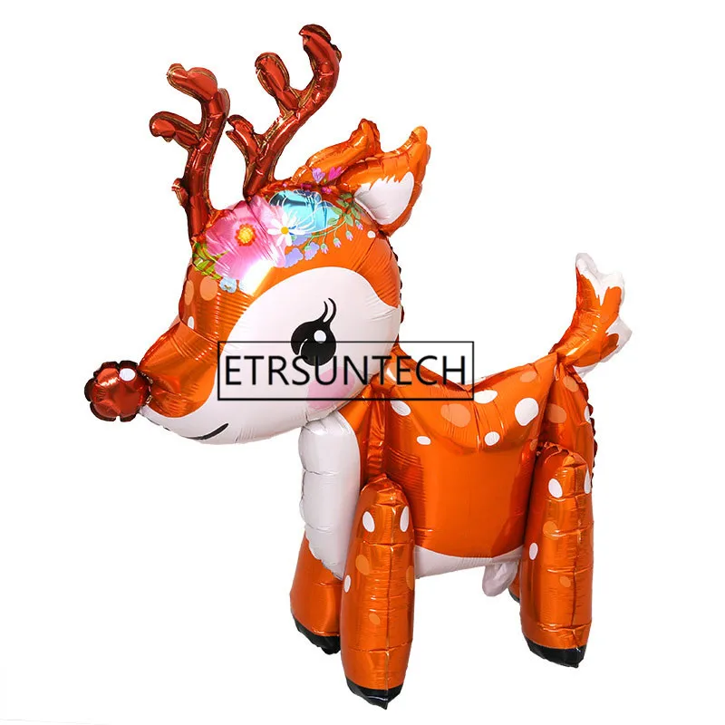 200 шт 3D милый олень гелиевая фольга Воздушные шары мультфильм Лось животное