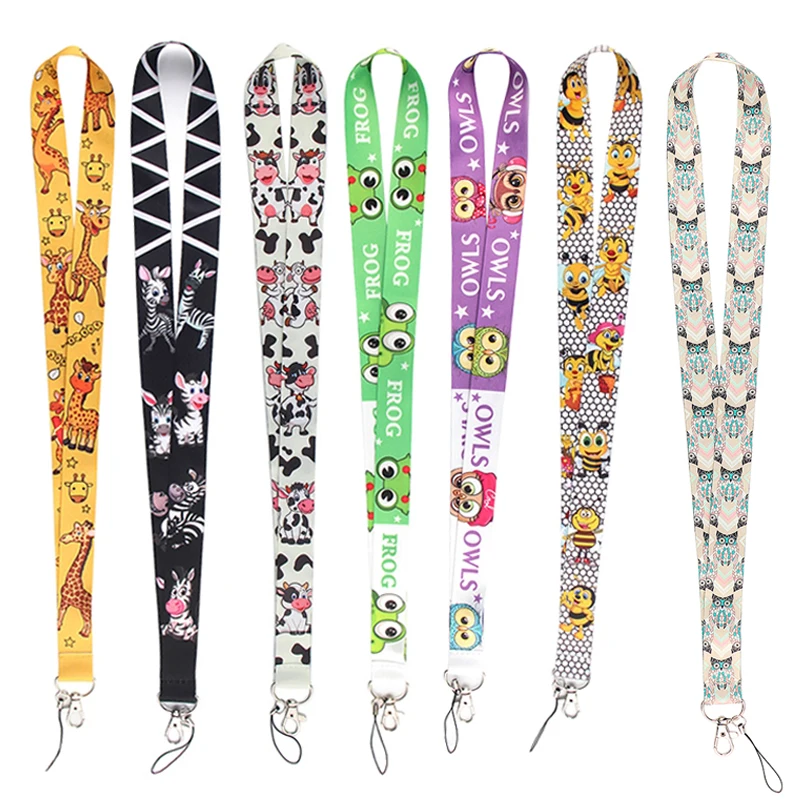 

CA624 Giraffe Owls Animal Lanyard Neck Strap for key ID Card Cellphone Straps Badge Holder Hanging Rope Neckband Accessories