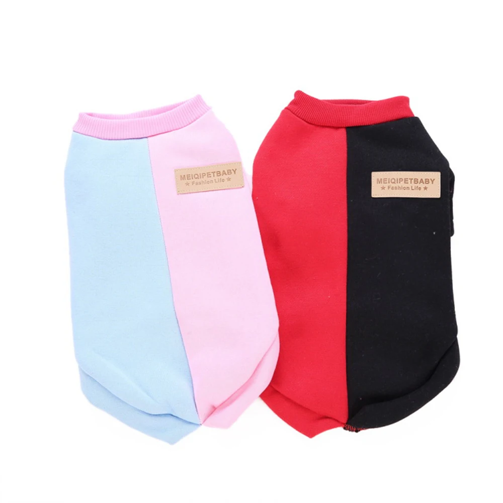 Домашних животных зимние теплые черный красный Цвет Блокировка свитер Щенок Кот