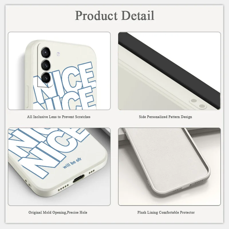 Letter Square Case For Samsung Galaxy S22 S21 S20 FE S10 Note 20 10 A72 A52 A32 A71 A51 A31 A21S 4G 5G Soft Phone Cover Case