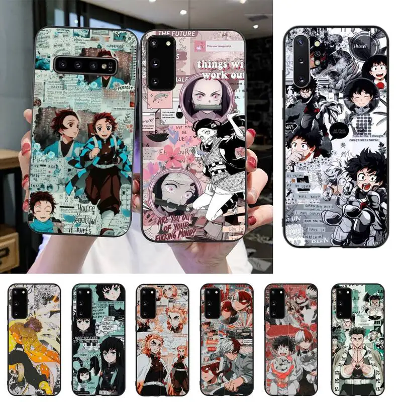 

YNDFCNB Kimetsu No Yaiba Demon Slayer Anime Phone Case For Samsung S20 S10 S8 S9 Plus S7 S6 S5 Note10 Note9 S10lite