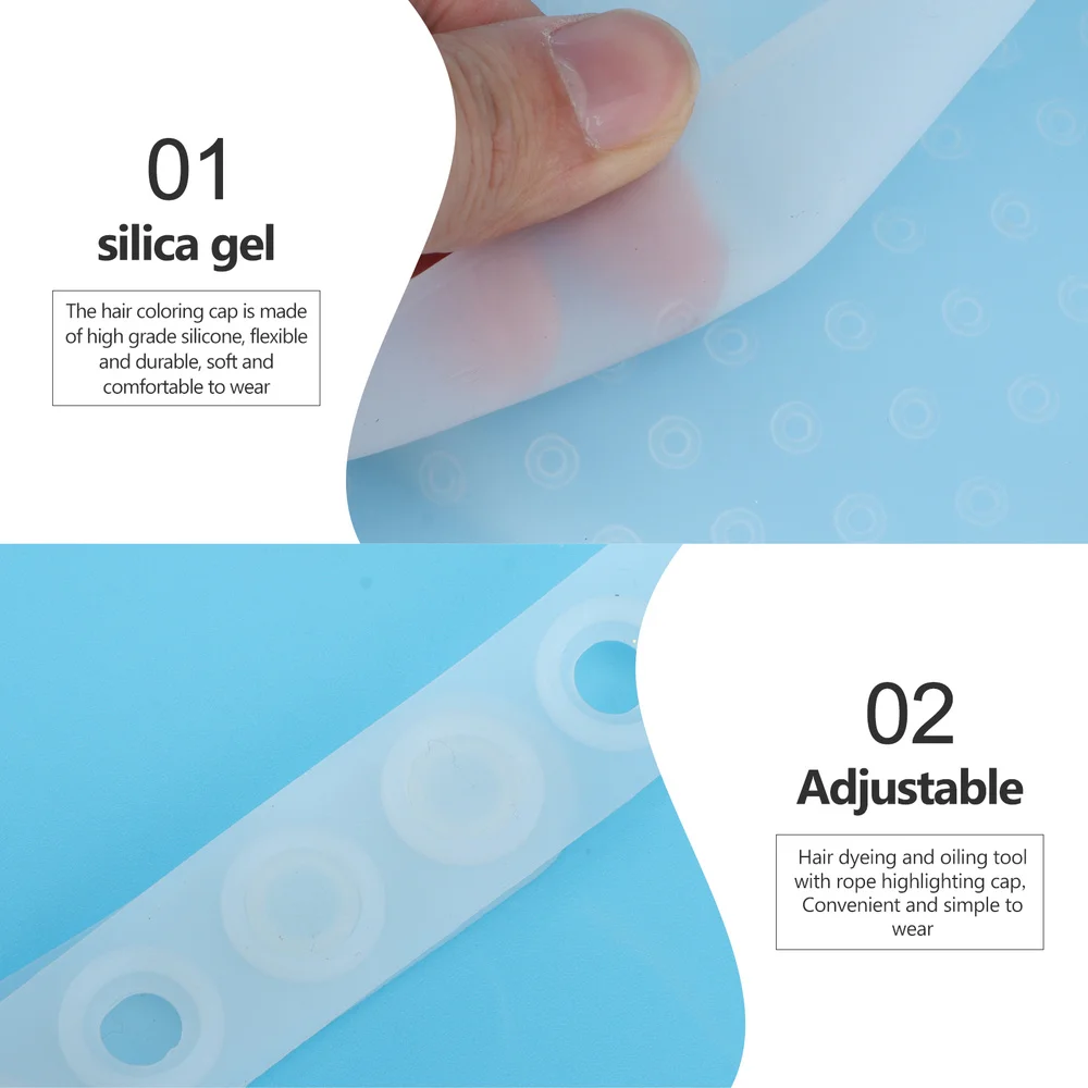 

1Pc Silicone Hair Highlight Cap Reusable Hair Coloring Cap Salon Hair Dye Hat