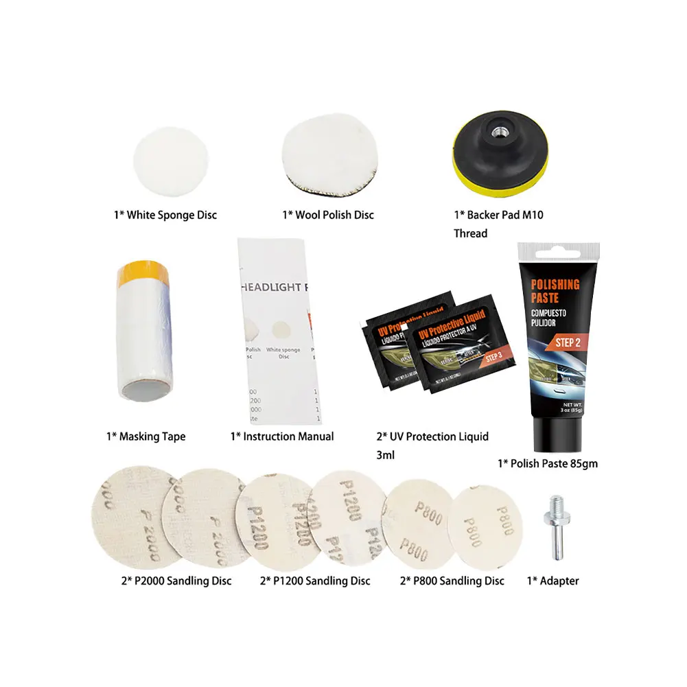 

Car Headlight Restoration Kit Polish Headlamp Brightener DIY For Auto Head Lamp Lenses Deep Clean Headlight Paste Dropshipping