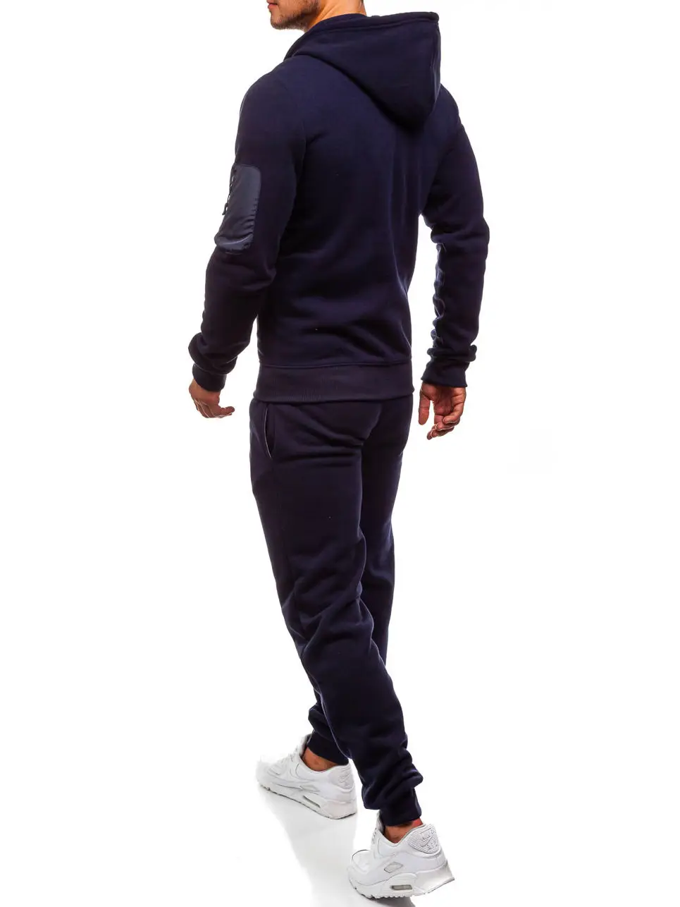 

Casual Mens Solid Slim Fitness Tracksuit Fashion Long Sleeve Zipper Hoodie&sweatpants 2 Piece Sets Sportswear Blank Sweat Suits