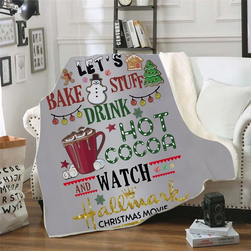 

Bubble Kiss Christmas Style Throw Blanket Double Imitation Cashmere Blankets On The Bed Sofa Decor Blanket Office Siesta Blanket
