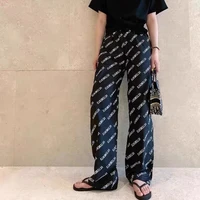 vetements female couple loose street hip hop trend casual trousers letter printing