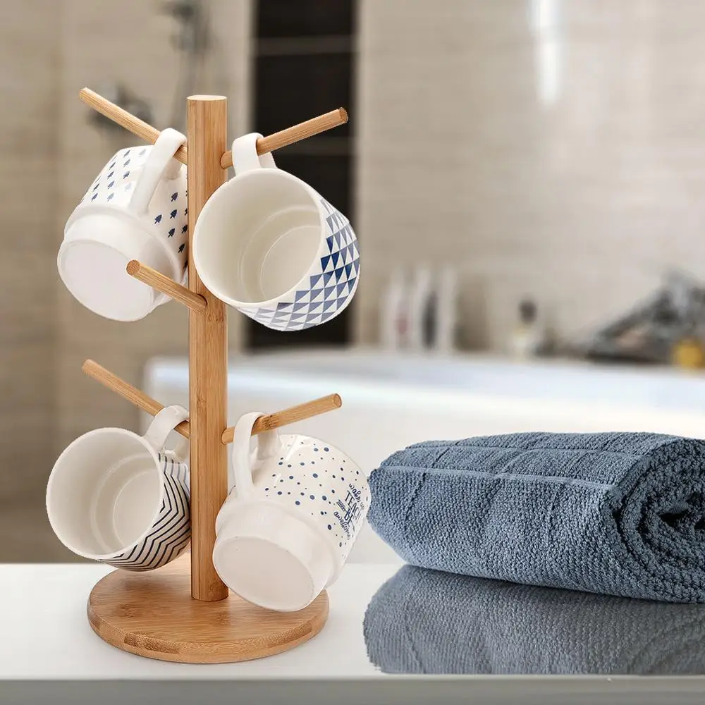 Деревянная подставка в форме дерева для кофейных чашек кухонных кружек